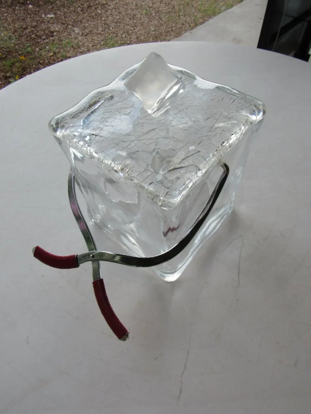 Vintage Clear Lucite Ice Cube Ice Bucket